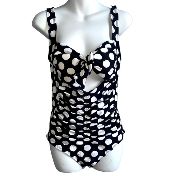 TopMelon Swimsuit Women Size XL One Piece Polka Dot Black and White * - Picture 1 of 5